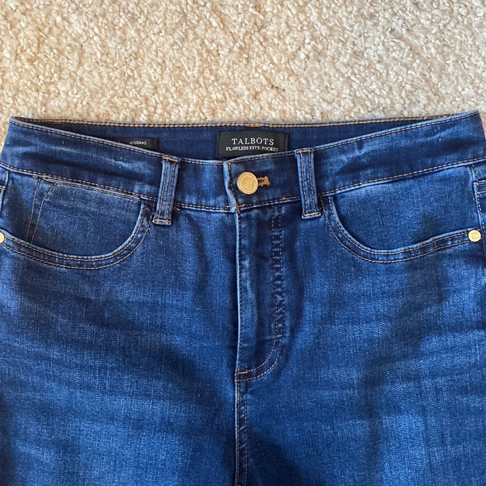 Talbots Flawless Five-Pocket Dark Wash Jeggings - Picture 4 of 10